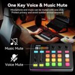 SINWE G1 Gaming Audio Mixer, RGB Audio Interface with Pro-preamp,Bluetooth, Streaming PC Mixer with XLR/48V Phantom Power for Live Streaming, Podcasting, Content Create, Gaming(Black) - Image 8