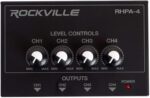 Rockville 3-Person Podcast Recording Package LINE8 USB 8-Channel Mixer and USB Audio Interface with (3) PRO-M50 Headphones, (3) RMIC-SR Mics, Stands, RHPA4 Amp, Cables (12 Items) - Image 9