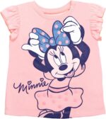 Disney Minnie Mouse Rainbow Floral T-Shirt and Chambray Shorts Outfit Set Infant to Big Kid Sizes (12 Months - 14-16) - Image 4