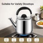 Tea Kettle,Whistling Tea kettle for Stove Top,4 QT Stainless Steel Teapot,Induction Tea Kettle Pot for Stovetop (3.8 L,Silver) - Image 6