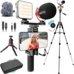 Movo iVlogger-PRO Vlogging Kit with Full Tripod for iPhone/Android - USB-C/Lightning YouTube Starter Kit for Content Creators - Accessories: Phone Tripod, Phone Mount, RGB Light and VXR10 Shotgun Mic - Image 2
