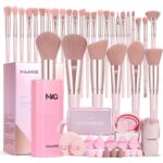 MAANGE Makeup Brush Set 51 PCS Professional Makeup Brushes for Foundation Powder Concealers Eye shadows Blending Blush Travel Make up Brush Kit (Pink) - Image 2