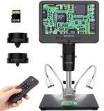 Andonstar AD246S-M HDMI Digital Microscope 2000x for Adults, 3 Lens 2160P UHD Video Record, 7 Inch LCD Soldering Microscope for Electronics Repair, Error Coins, Pro Boom Arm Stand, Windows Compatible - Image 2