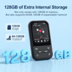 128GB MP3 Player - Clip MP3 Player with Bluetooth 5.3, Portable Music Player with FM Radio, Voice Recorder, Pedometer, Mini Design Ideal for Sport, Earphones Included - Image 5
