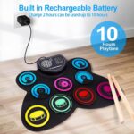 9-Pads Electronic Drum Set with Headphone Jack Speaker Drumsticks & Pedals, Holiday Gifts for Kids - Image 7