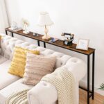 HOOBRO 70.9" Narrow Console Table with Charging Station, 5.9" Sofa Table with 2 Power Outlets and USB Ports, Long Entryway Tables Behind Couch Table, for Hallway, Living Room, Rustic Brown BF185UXG01 - Image 10