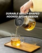 ZENS Design Glass Teapot with Infuser, 23 oz Small Loose Leaf Tea Steeper Pot with Stainless Steel Spout for Hot Tea Steeper, Oval Handle Clear Tea Pot with infusers for Loose Tea Lovers Gifts - Image 9