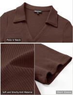 Womens Short Sleeve Business Casual Tops Summer V Neck Polo Work Shirts 2025 Fitted Basic Collared Shirt - Image 7