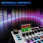Streaming Audio Mixer, LCD Gaming Audio Mixer Interface, Live Sound Card with Bluetooth, 48V Phantom Power for Live Streaming Podcast, Recording, Gaming - Image 8
