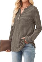 SAMPEEL Womens Sweaters Lightweight Long Sleeve Shirts V Neck Tops with Button Fall Outfits 2025 - Image 5