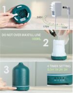 Essential Oil Diffuser,Nature Ceramic Diffuser,Stone Ultrasonic Essential Oil Diffuser for Aromatherapy (Blue) - Image 7