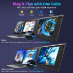 QQH Laptop Screen Extender, 15.6” Triple Portable Monitor for Laptop with Ultra-Slim FHD IPS Display, USB-C Plug and Play Extended Screen Compatible with MacOS, Windows, Android for 12-16" Laptops - Image 3