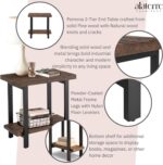 Pomona 27-Inch Wood End Table in Rustic Natural Finish with Metal Legs - 2-Tier Modern Farmhouse Side Table for Home Décor or Accent in Living Room, Bedroom, and Office by Alaterre Furniture - Image 5