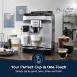 De'Longhi Magnifica Evo Automatic Espresso & Coffee Machine with Auto Milk Frother, Built-in Grinder & Auto-Clean Function - For Latte, Cappuccino, Americano, Iced Coffee, ECAM29084SB , Silver - Image 4