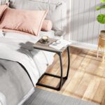 C-Shaped End-Table Set of 2 - Side Table for Couch,Curved Support Legs, Slide Under Couch Table for Sofa, TV Tray Table for Living Room Bedroom（Lvory） - Image 7