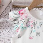 Toddler Kid Girl Clothes Casual Ruffle Sleeve Floral Printed Top Solid Pants with Belt 3PC Outfit Set - Image 5