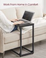 VASAGLE C-Shaped End Table Set of 2, Small Side Table for Couch, Sofa Table with Metal Frame for Living Room, Bedroom, Bedside, Ebonized Oak and Black - Image 5