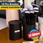 Bueart Design 19Pcs ULTRA SOFT Black labeled DENSE HAIR Makeup Brushes set Contains large powder Flat Foundation Ultimate Blending Make up Brush set Blush Face Brush Concealers contour Eyeshadow - Image 5