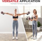 Sunny Health & Fitness Premium Polyurethane Commercial Grade Round Dumbbells with Diamond Knurled Handle, Durable Strength Training Equipment for Home Gym, 5-50LB - Image 6