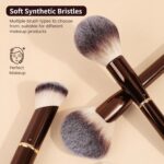 MAANGE Makeup Brushes 16Pcs Professional Foundation Powder Blush Contour Eyeshadows Double-End Makeup Brushes Set with Bag and Gift Box-CoffeeBrown - Image 8