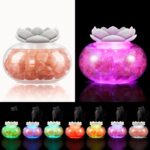 Essential Oil Diffusers Aromatherapy Diffuser: Vyaime Salt Lamp Diffuser for Home Bedroom Office, Pink Crystal Himalayan Cute Lotus Auto Shut-Off 7 Colors LED Night Light - V1103 - Image 6