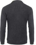 COOFANDY Men's Shawl Collar Cardigan Sweater Slim Fit Cable Knit Button up Sweater with Pockets - Image 7