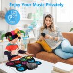 9-Pads Electronic Drum Set with Headphone Jack Speaker Drumsticks & Pedals, Holiday Gifts for Kids - Image 5