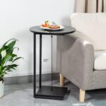 DCLRN Small End Table,c Table End Table for Sofa,Round Coffee Table is Suitable for Living Room and Bedroom.(Black) - Image 7