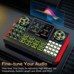 Tenlamp G9 Podcast Equipment Audio Mixer, Live Sound Card Console with 3.5mm Microphone Input, Voice Changer, and Noise Reduction Function - Image 5