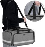 Trunab First Responder Bag Empty, Professional Medical Supplies Bag First Aid Kits Bag with Inner Dividers for Home Health Nurse, Community Care, EMT, EMS, Bag Only, Grey - Patented Design - Image 6