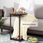 DCLRN Small End Table,c Table End Table for Sofa,Round Coffee Table is Suitable for Living Room and Bedroom.(Black) - Image 5