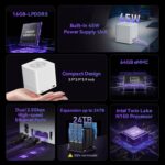 Beelink Me Mini, Mini PC NAS, Intel N150 CPU, 16GB LPDDR5, 64GB eMMC, 6*M.2 PCIe3.0 SSD Slots(MAX 24TB), Dual 2.5G LAN/WiFi6/BT5.2/USB3.2/HDMI, HTPC, Private Cloud, Soft Router, Storage Solution - Image 3