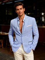 Barry.Wang Mens Casual Blazer Suit Jacket Two Buttons Sport Coat Lightweight Homecoming Business Daily Wedding Dress - Image 5
