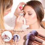 BS-MALL Makeup Brushes Premium Synthetic Foundation Powder Concealers Eye Shadows 18 Pcs Brush Set with 5 sponge & Holder Sponge Case (A-Pink) - Image 7