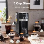 Single Serve Coffee Maker for Pods & Ground Coffee, 6 to 14oz Brew Sizes, Strong Brew Option, Fast Brewing, Compact Design with Removable 40oz Reservoir, Travel Mug Friendly, christmas gift - Image 3