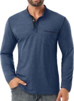 Sailwind Men's Henley Shirts Long Sleeve Button T-Shirt Casual Stylish Cotton Pullover Shirt with Pocket - Image 5