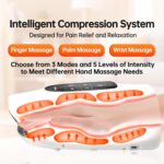 Hand Massager with Heat and Compression for Arthritis and Carpal Tunnel Relief, Finger Wrist Hand Therapy Equipment Pain Relief,Thoughtful Christmas Gifts for Women,Man (Black) - Image 3