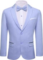 Barry.Wang Mens Casual Blazer Suit Jacket Two Buttons Sport Coat Lightweight Homecoming Business Daily Wedding Dress - Image 2