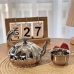 Stainless Steel Teapot with Removable Infuser - 12OZ Stovetop Safe Tea Maker Water Kettles for Loose Leaf, Small Pumpkin Tea Kettle for Coffee Tea Milk, Thickened Mirror Polished Ornaments - Image 9