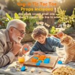 Rechargeable Tic Tac Toe Game Box with 5 Fun Brain Memory Games, Electronic Touchscreen Handheld Game, Portable Digital Puzzle Board Travel Toy, Gifts Choice for Kids and Adults(Yellow) - Image 3