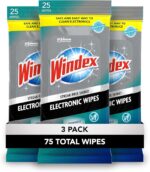Windex Electronic Cleaning Wipes, Pre-Moistened Screen Wipes for TVs, Phones, and Other Electronics, Resealable for a Freshness Lock, 25 Count (Pack of 3) - Image 2