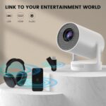 [Electric Focus]Mini Portable Projector with 4K Support, Bluetooth 5.4 WIFI6, 5watt Sound Base Speaker, 260 ANSI, Android 11, 210° Rotation , Auto Keystone Correction Video Projector HY300 PLUS - Image 7