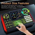 Tenlamp G9 Podcast Equipment Audio Mixer, Live Sound Card Console with 3.5mm Microphone Input, Voice Changer, and Noise Reduction Function - Image 3