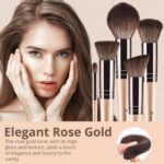 BEAKEY 12pcs Vegan Makeup Brush Set Soft high-density Taklon fibers,durable birch handles,zero shedding,easy to clean,perfect for creating any look - Image 5