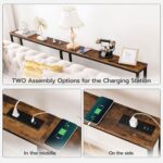HOOBRO 70.9" Narrow Console Table with Charging Station, 5.9" Sofa Table with 2 Power Outlets and USB Ports, Long Entryway Tables Behind Couch Table, for Hallway, Living Room, Rustic Brown BF185UXG01 - Image 7