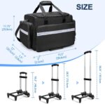Damero Rolling Medical Bag with Detachable Trolley, Empty Emergency Response Supplies Bag with Removable Dividers, Medical Equipment Storage Bag for Home Health Nurses, Doctors, EMT, EMS, Black - Image 7
