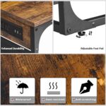TUTOTAK C Shaped End Table with Charging Station, Side Table for Sofa, Couch Table with Storage Bag, TV Tray with 2 USB Ports and Outlets for Living Room, Bedroom, Brown TB01BB024 - Image 10