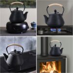 Cast Iron Teapot, 35oz Tea Kettle Stovetop Safe with Infuser for Loose Leaf, Japanese Tea Pot Coated with Enameled Interior, 1000ml Black - Image 7