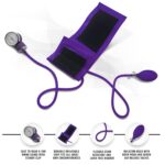 ASA TECHMED Nurse Essentials for Work Starter Kit, Stethoscope, Blood Pressure Monitor, Otoscope, Tuning Forks and More. 18 Pcs Doctor Kit, Nurse Gift (Purple) - Image 5