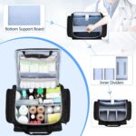 Damero Rolling Medical Bag with Detachable Trolley, Empty Emergency Response Supplies Bag with Removable Dividers, Medical Equipment Storage Bag for Home Health Nurses, Doctors, EMT, EMS, Black - Image 3